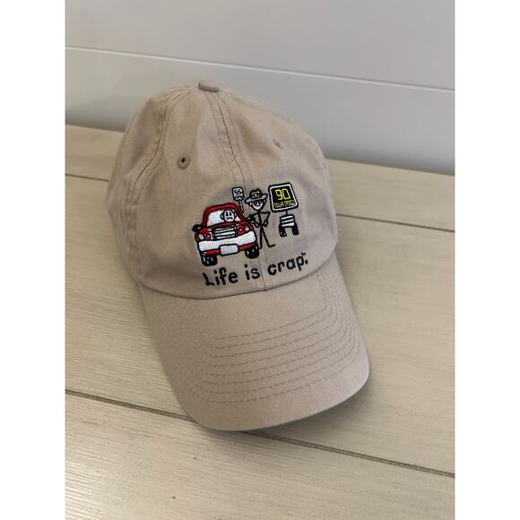 Life is Crap Unisex Baseball Cap Hat Driving Speeding Adjustable Back Gag Gift - Picture 7 of 7